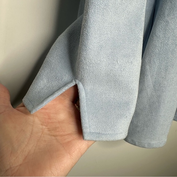 Gretchen Scott Designs Blue Suede Waterfall Open Cardigan Size Medium - Picture 8 of 9